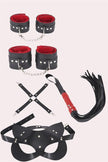 Arias Dolap 4'lü Kol Bacak Kırbaç Maske Deri Aksesuar Set