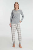 Anıl 11254 Kadın Pamuklu Uzun Kol Pijama Takımı