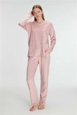 Anıl 11281 Kadın Uzun Kol V Yaka Sweat ve Pantolon Takım Pijama Takımı