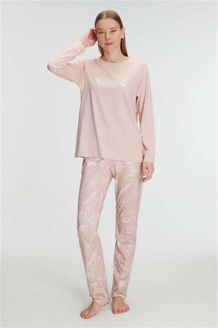 Anıl 11292 Kadın Pamuk Modal Uzun Kol Pijama Takımı