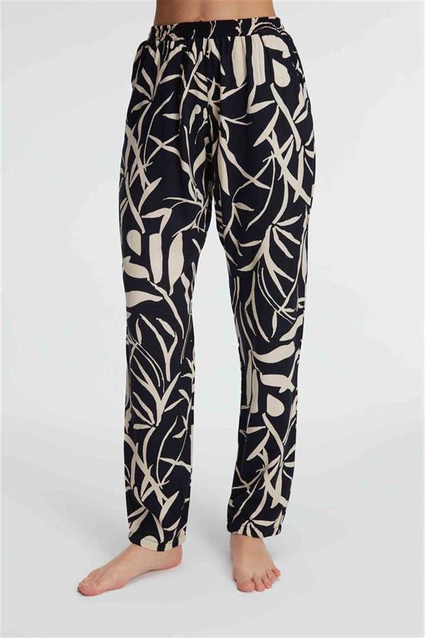 Anıl 9131 Günlük Ev Giyimi Kadın Viskon Çiçek Desenli Yazlık Örme Normal Bel Pijama Altı