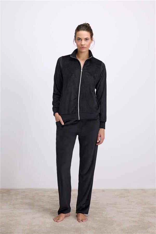 Anıl Kadın Fermuarlı Uzun Kollu Kadife Eşofman Takımı (11548)