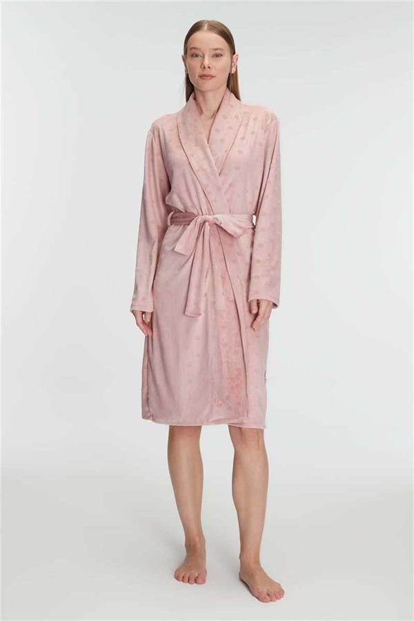 Anıl Kadın Uzun Kollu Yumuşak Dokulu Sabahlık Kadife Dokunuşlu, Şık ve Rahat 11282