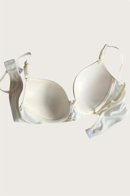 Arias Dolap Beyaz-Kırmızı 2'li Mikro Kumaş İçi Boş Balenli Günlük Desteksiz Sütyen