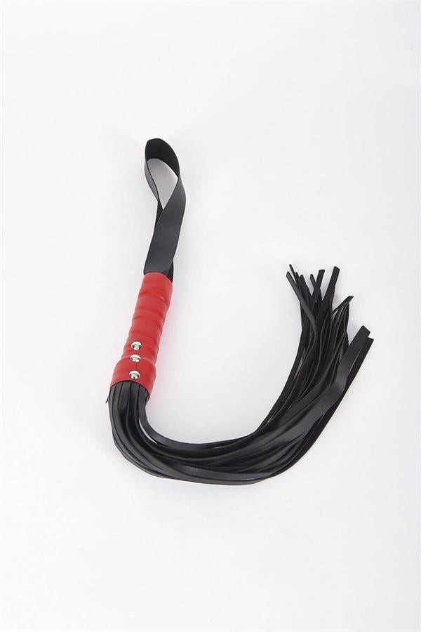 Arias Dolap Deri Siyah Kırmızı Kırbaç