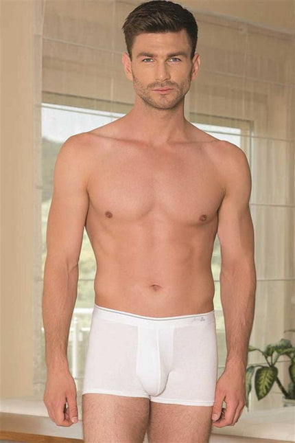 Erkek Pamuk ve Modal Ribana Kumaş Geniş Bel Lastikli Klasik 3'lü Paket Bokser (0042)