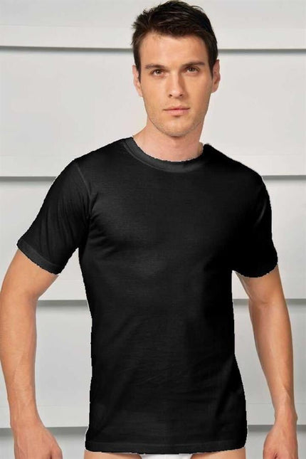 Erkek Pamuklu Kısa Kol Geniş Yaka Klasik Fanila T-Shirt (2510)