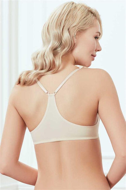 Kadın Balenli Destekli Dolgulu Önden Açılan Sırtı Çapraz Günlük Klasik Spor Sütyeni (3115)