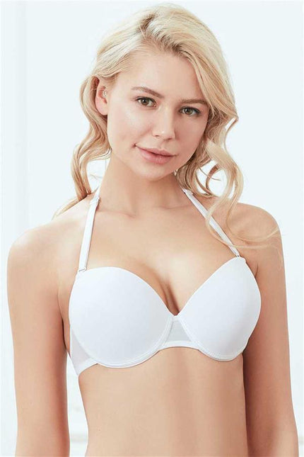 Kadın Balenli Desteksiz Dolgulu Askıları Çıkabilen Sırtı Şeffaf Sırt Dekoltesi Sütyeni (3747)