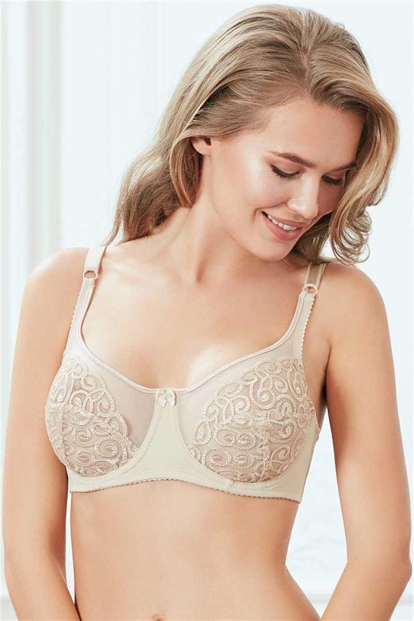 Kadın Balenli Desteksiz Dolgusuz Toparlayıcı Günlük Klasik Dantelli Küçültücü Sütyen (3122)