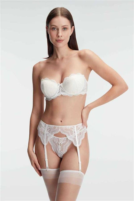 Kadın Sütyen, Jartiyer, String ve Çorap Takımı (4843)