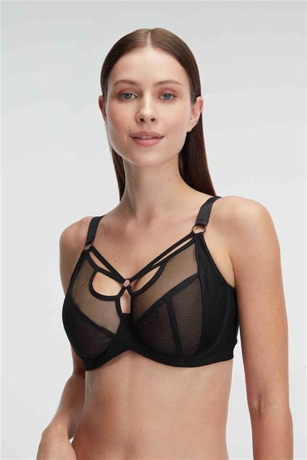 Arias Klozet Tüllü Balenli Desteksiz Dolgusuz Yaka Detaylı Toparlayıcı Küçültücü Sütyen