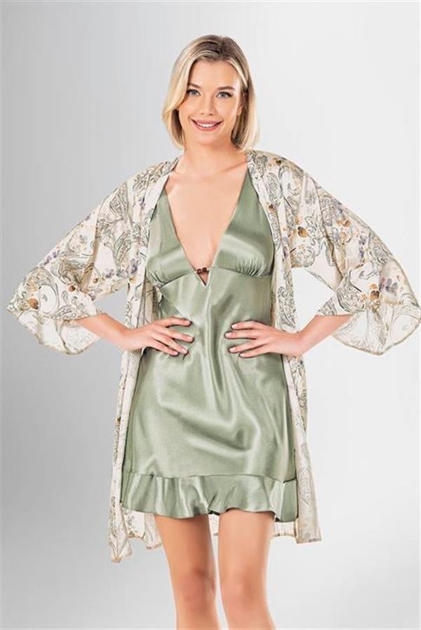 Arias Dolap 2 li Kısa Sabahlık Takımı Desenli