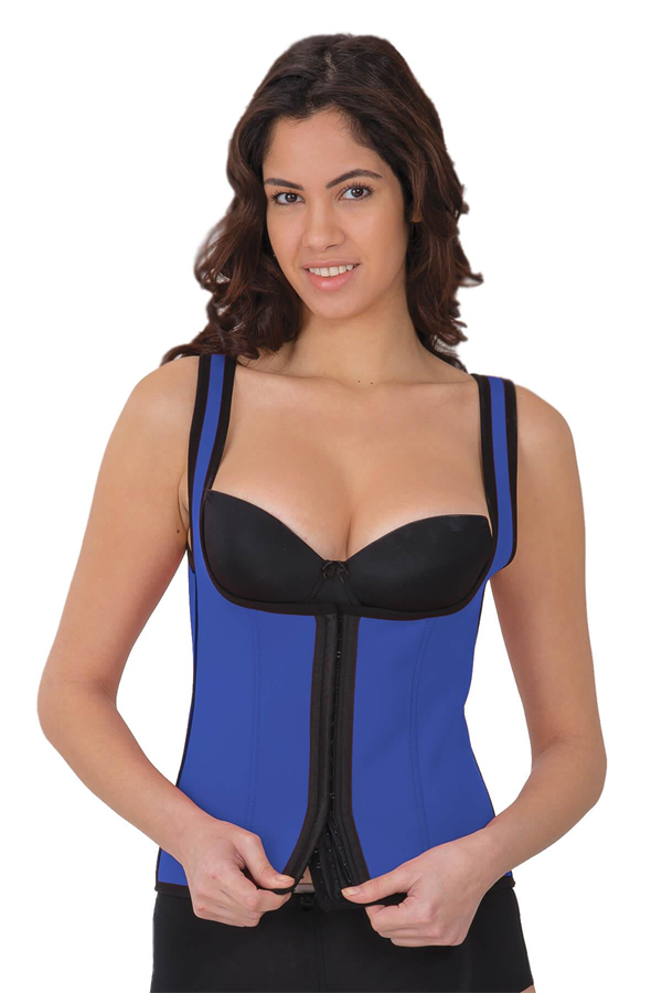 Arias Closet Mavi MI 9173 Terletici Agraflı Göğsü Açık Atlet Korse