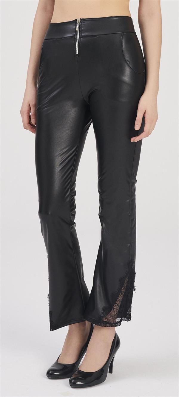 MOONLİGHT 334 SİYAH DERİ GÖRÜNÜMLÜ PANTOLON