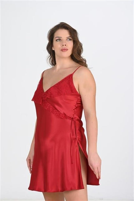 Arias Dolap Büyük Beden Bordo Gecelik 2107