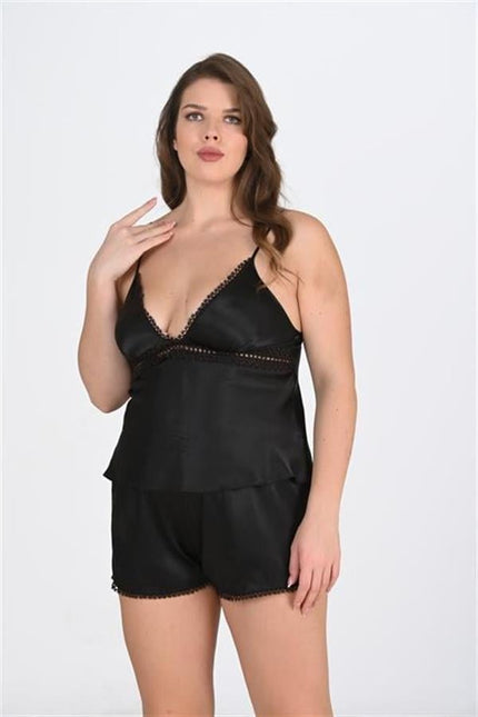 Arias Dolap Büyük Beden Siyah Şort Takımı