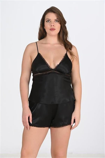 Arias Dolap Büyük Beden Siyah Şort Takımı