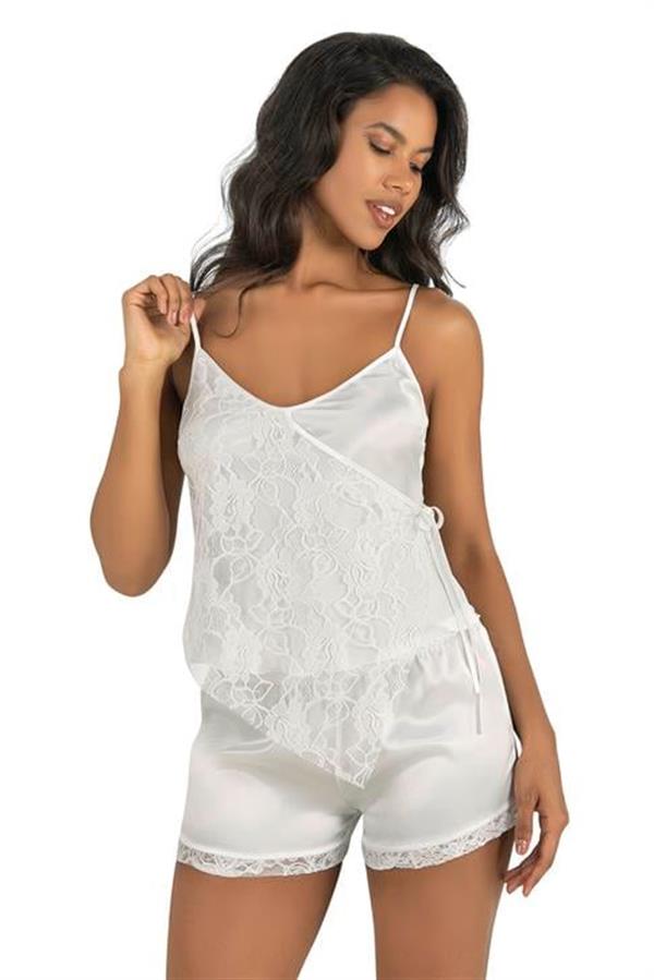 Arias Dolap Ekru Saten Şort Takımı 9204