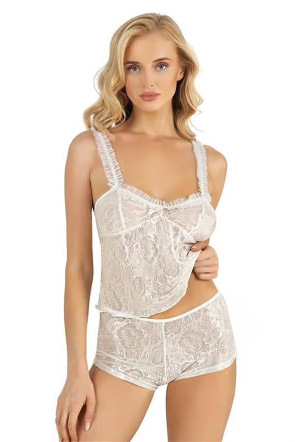 Arias Dolap Ekru Saten Şort Takımı 9221