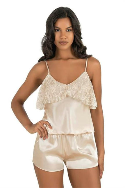 Arias Dolap Fildişi Saten Şort Takımı 9214