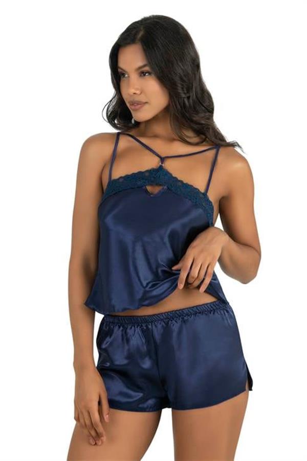 Arias Dolap Lacivert Saten Şort Takımı