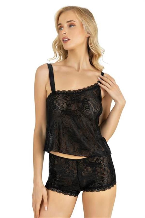 Arias Dolap Siyah Saten Şort Takımı 9220