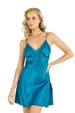 Arias Dolap Turkuaz Kısa Saten Gecelik 8211