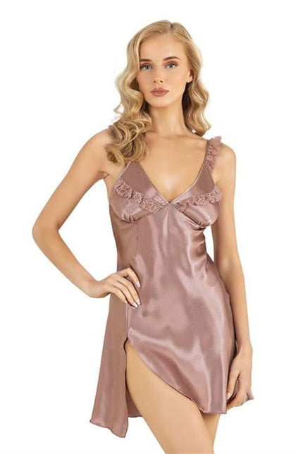 Arias Dolap Vizon Kısa Saten Gecelik 8237