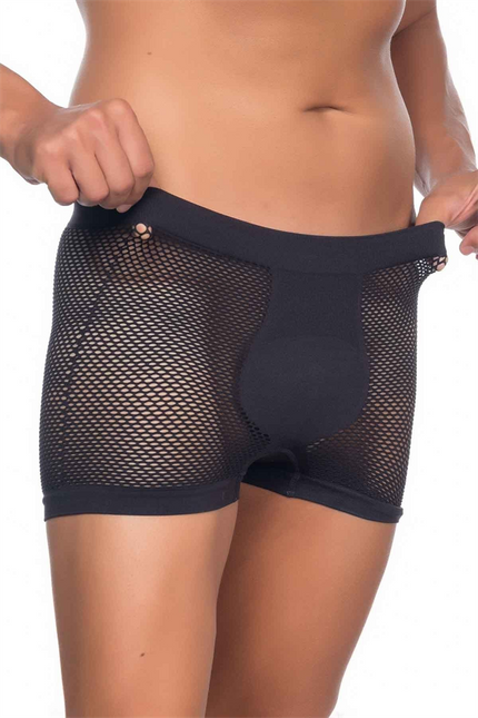 Arias Closet Siyah MI Emay 2106 Fileli Soft Erkek Boxer