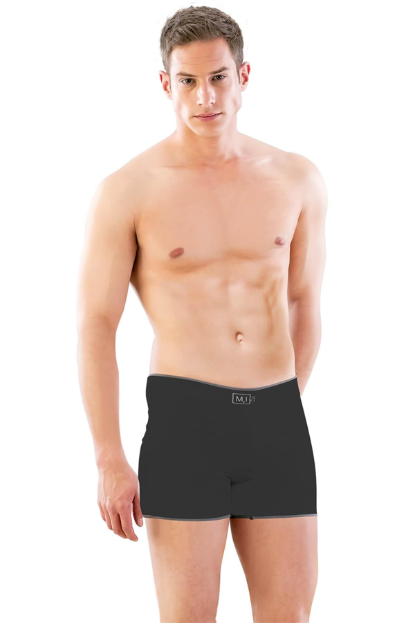 Arias Closet Siyah MI Emay 2108 Seamless uzun Erkek Boxer