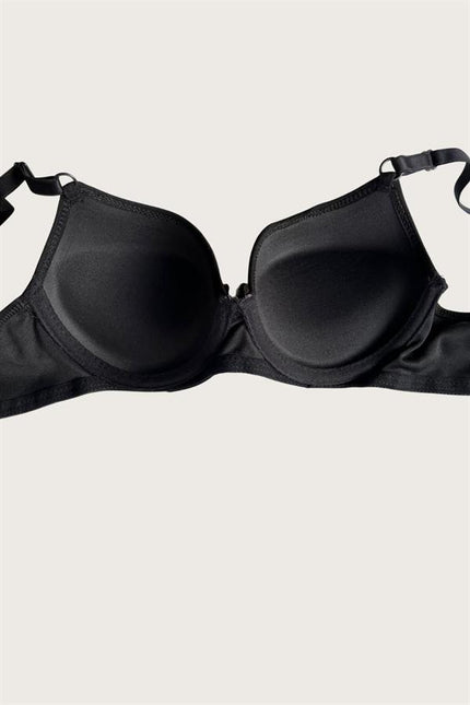 Arias Klozet Siyah-Beyaz 2'li Mikro Kumaş Push Up Dolgulu Balenli Günlük Destekli Sütyen