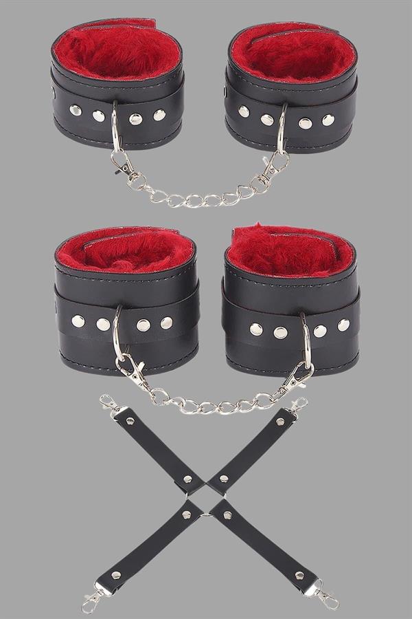 Arias Dolap Siyah Kırmızı Takım Elbise Fantezi Aksesuar Set