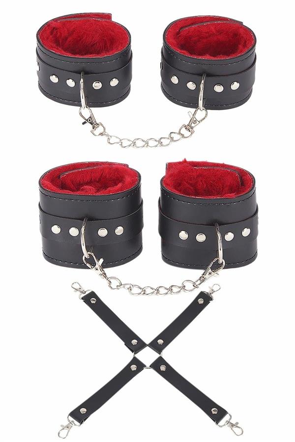 Arias Dolap Siyah Kırmızı Takım Elbise Fantezi Aksesuar Set