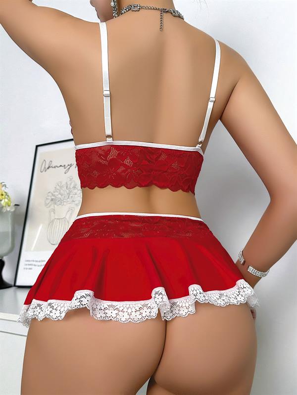 Arias Closet Bustiyer ve Mini Etekli Fantezi Hemşire Kostümü