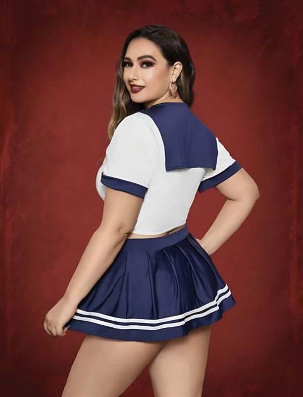 Arias Dolap Büyük Beden Lacivert Mini Etekli Fantezi Denizci Kostümü