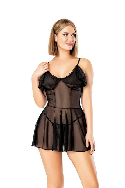 Arias Closet Fantezi Siyah Transparan Gecelik