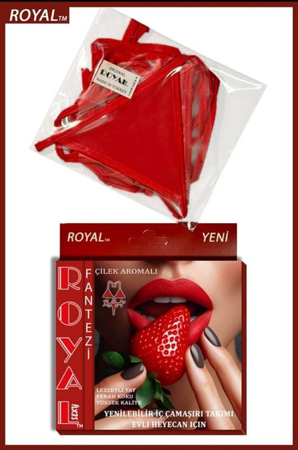 Arias Dolap Fantezi Tüketilebilen Yenilebilir Çilek Aromalı İç Çamaşır Takımı 