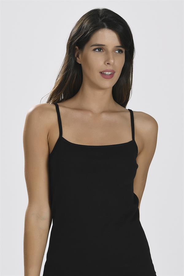 Arias Dolap İp Askılı Siyah Ribana Atlet 