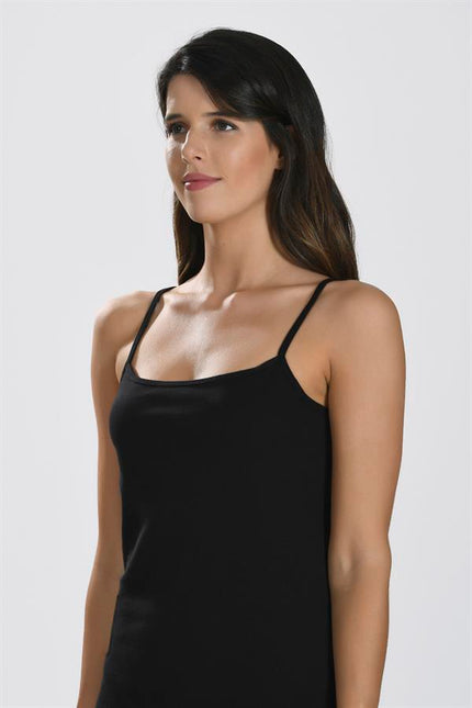 Arias Dolap İp Askılı Siyah Ribana Atlet 