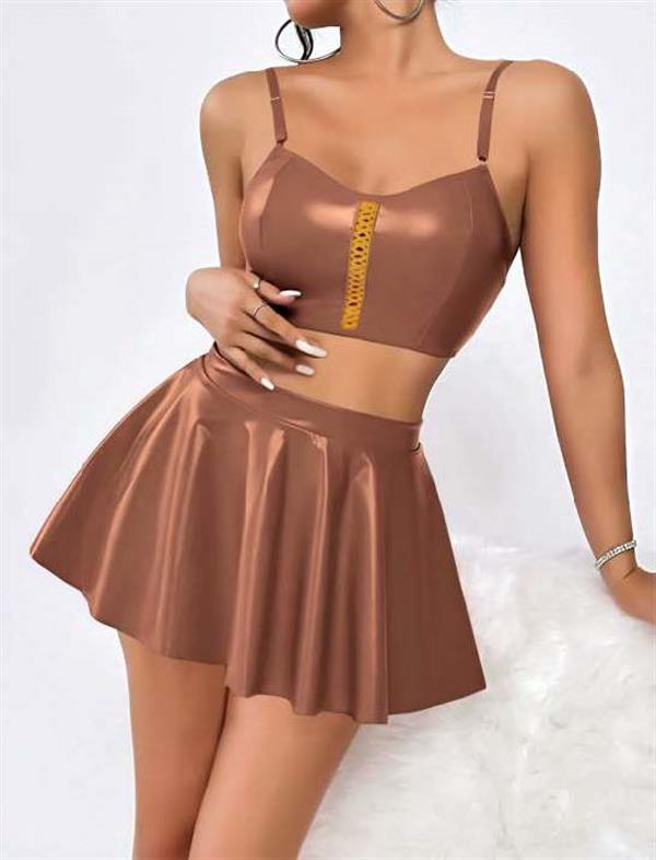 Arias Dolap Kraliyet Etekli Fantezi Deri Şık Elbise