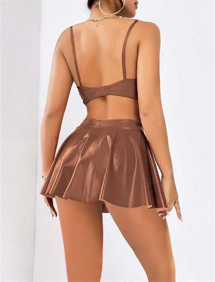 Arias Dolap Kraliyet Etekli Fantezi Deri Şık Elbise