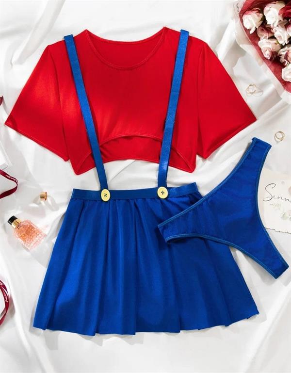 Arias Dolap Mavi Kırmızı Fantezi Etekli Takım