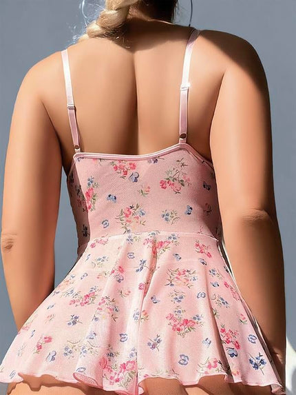 Arias Dolap Pembe Dantel İşlemeli Çiçek Desenli Fantezi Gecelik 