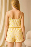 Arias Dolap Sarı Üstüne Desenli Askılı Şortlu Pijama Takımı