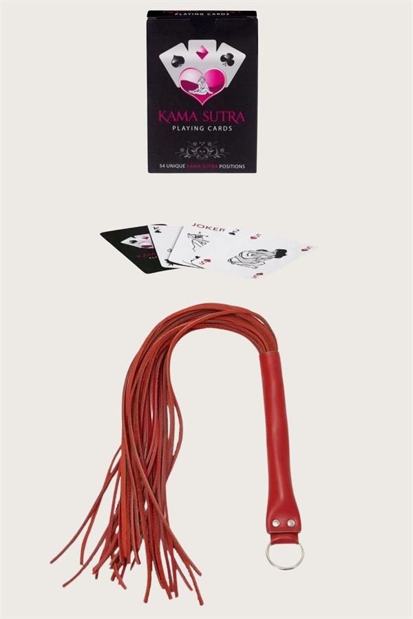 Arias Closet Sexy Görselli Oyun Kartı Kama Sutra Kırmızı Kırbaç Seti