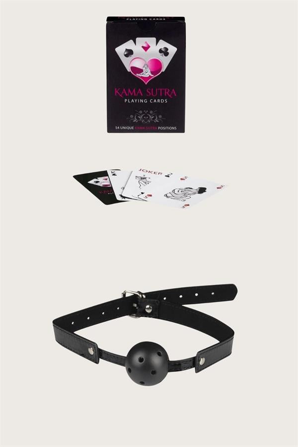 Arias Closet Sexy Görselli Oyun Kartı Kama Sutra Siyah Ağız Topu Seti
