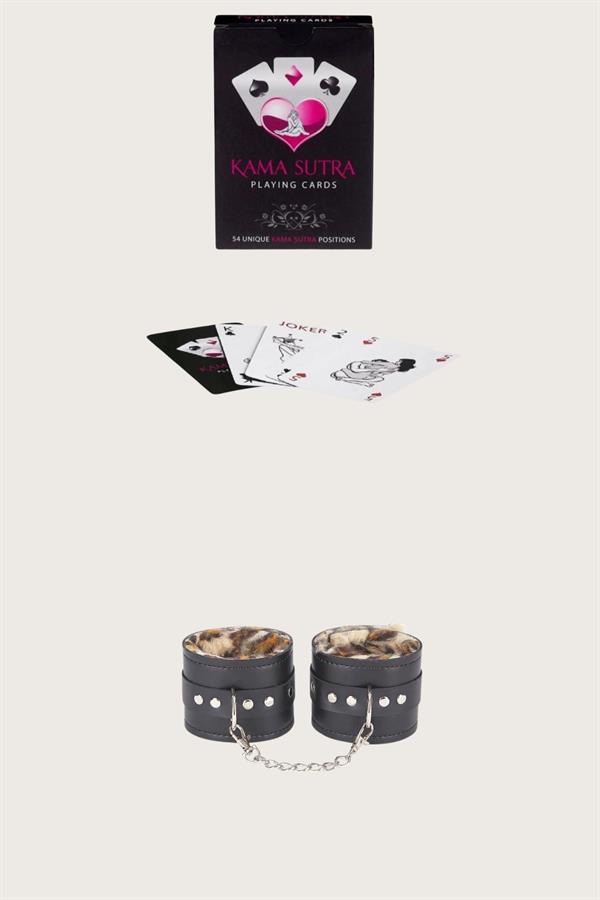 Arias Closet Sexy Görselli Oyun Kartı Kama Sutra Leopar Kelepçe Set