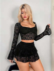 Arias Dolap Siyah Dantelli Etekli Fantezi Bolero Büstiyer Takım