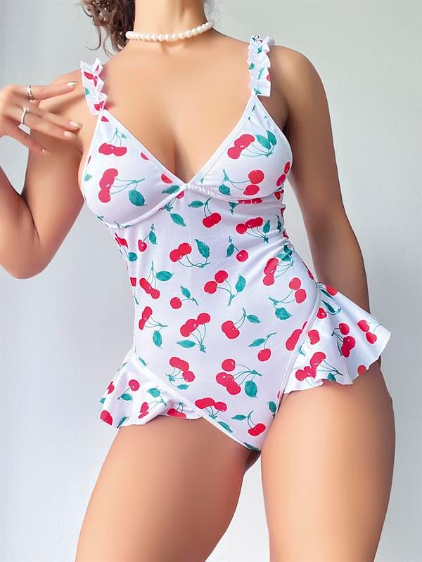 Arias Dolap Vişne Desenli Fantezi Body